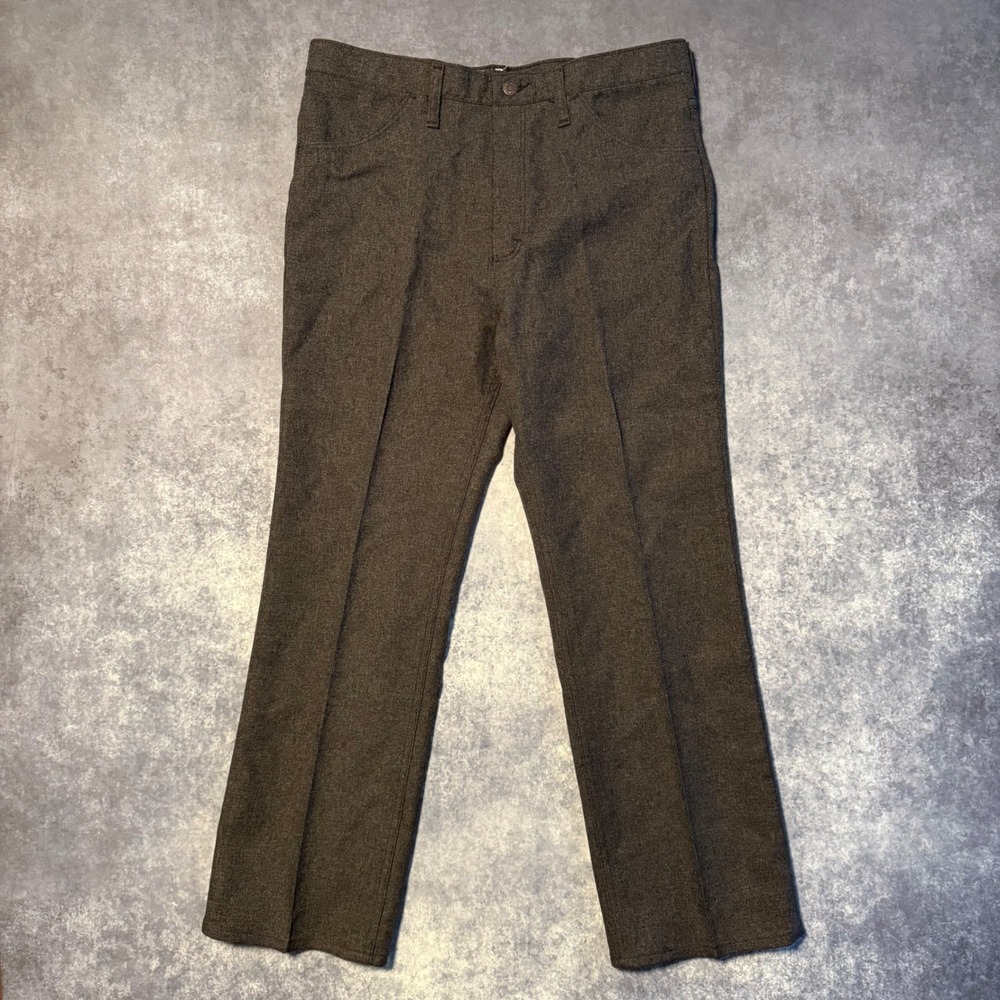 VTG Wrangler Wrancher Dress Pants Mens 36x30 Gray Bootcut Slacks 82HK USA Made
